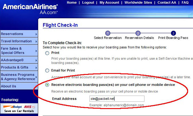 AA electronic boarding